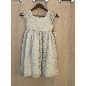 Pippa & Julie Dress Size 6X Light Blue Ivory Lace Tulle Lined Holiday Fancy NEW